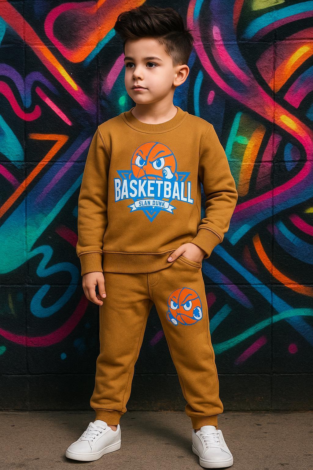 Trouser Shirt - Brown - Basketball Sticker