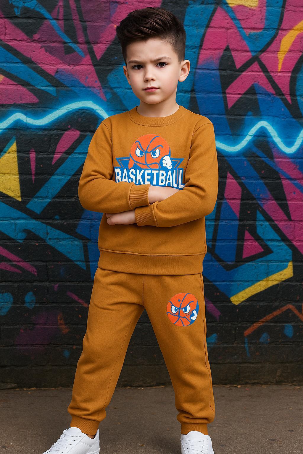 Trouser Shirt - Brown - Basketball Sticker
